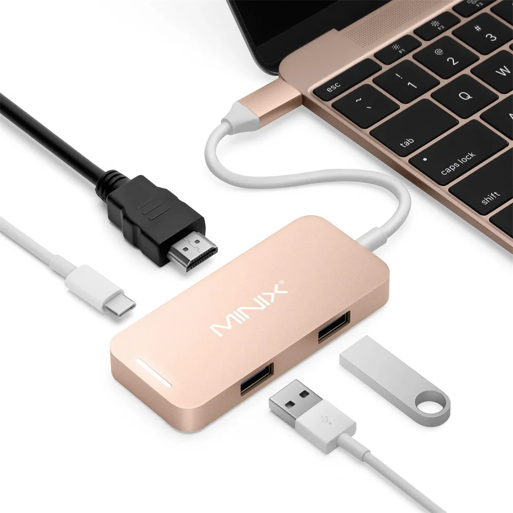 Оригинальный мини адаптер MINIX NEO C Mini USB с выходом HDMI UHD (3840x2160) 30 Гц USB3.0 Gold совместим
