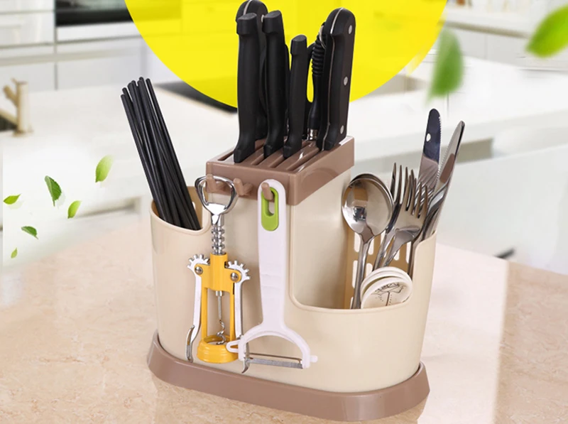 LIYIMENG Kitchen Tableware Draining Rack Chopsticks Spoon Fork Storage Box Cutlery Holder Detachable Drainer StrainerB1