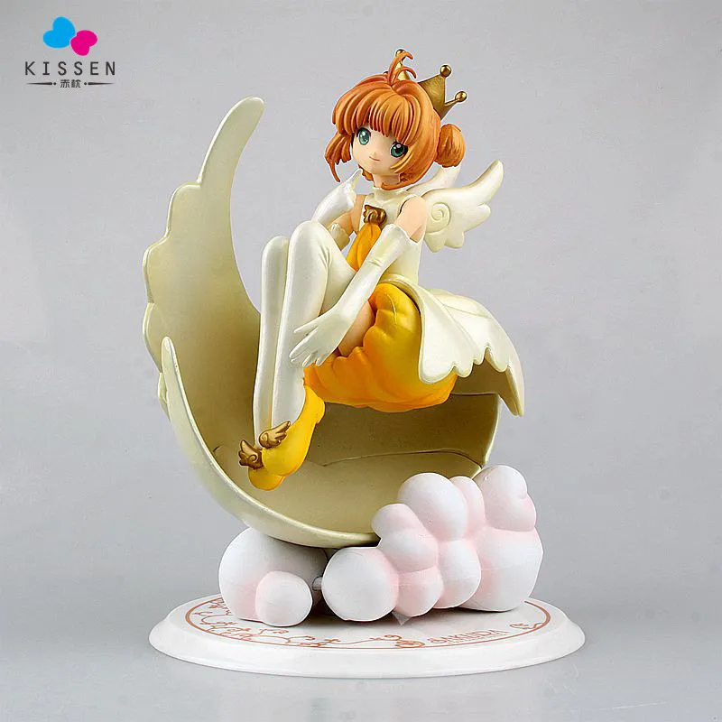 Kissen Cardcaptor Sakura Kinomoto Sakura Aksi Gambar 1/8 Skala Painted Gambar Malaikat Crown Kinomoto Sakura Boneka Tokoh Anime(China (Mainland))