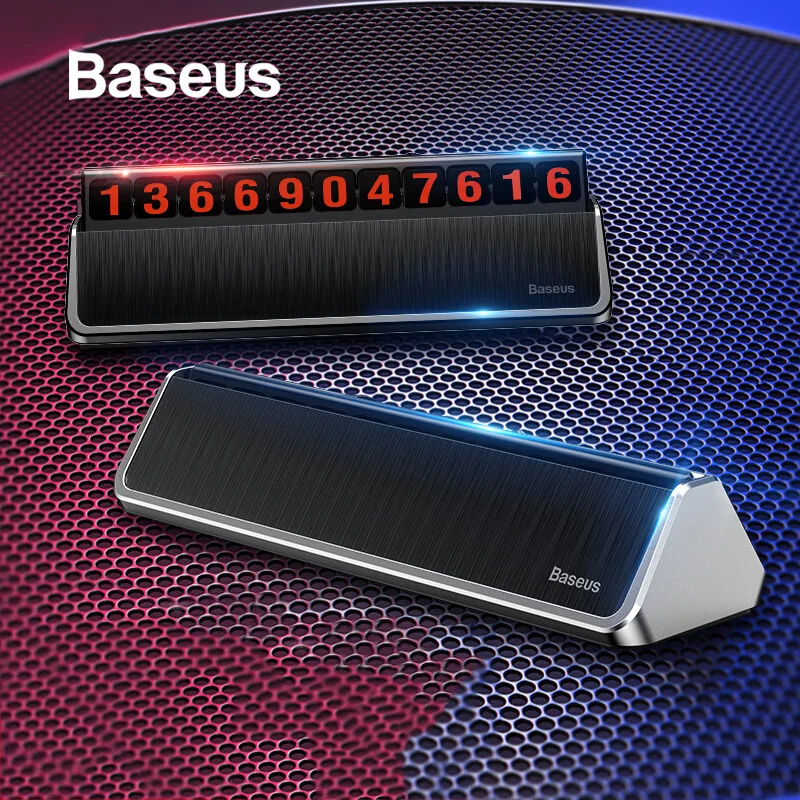 Baseus سيارة التصميم ملصقا بطاقة مواقف السيارات المؤقتة المحمول حامل هاتف رقم بطاقة لوحة الروك التبديل رقم الهاتف بطاقة
