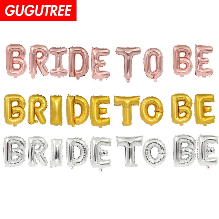

GUGUTREE PARTY 16inch rose gold silver BRIDE TO BE foil ballon wedding event christmas halloween festival birthday party HY-128