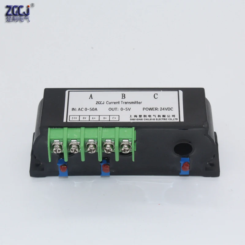 AC 50A 100A перфорация 3 фазный ток передатчик 4-20mA, 0-20mA, 0-5 V, 0-10V из перфорированной 3 фазы амперметр переменного тока преобразователь сигналов