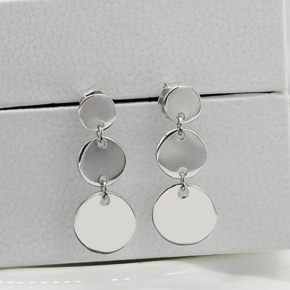 Серьги серебряные 925 пробы круглые серьги корейские модные украшения для женщин