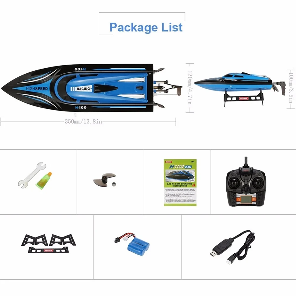 H100 2.4G 4CH 26km/h 180 Degree Flip High Speed Electric Remote Conctol RC Racing Boat Kids Outdoor Toys RC Boat Speedboat H100 2.4G 4CH 26km/h 180 Degree Flip High Speed Electric Remote Conctol RC Racing Boat Kids Outdoor Toys RC Boat Speedboat