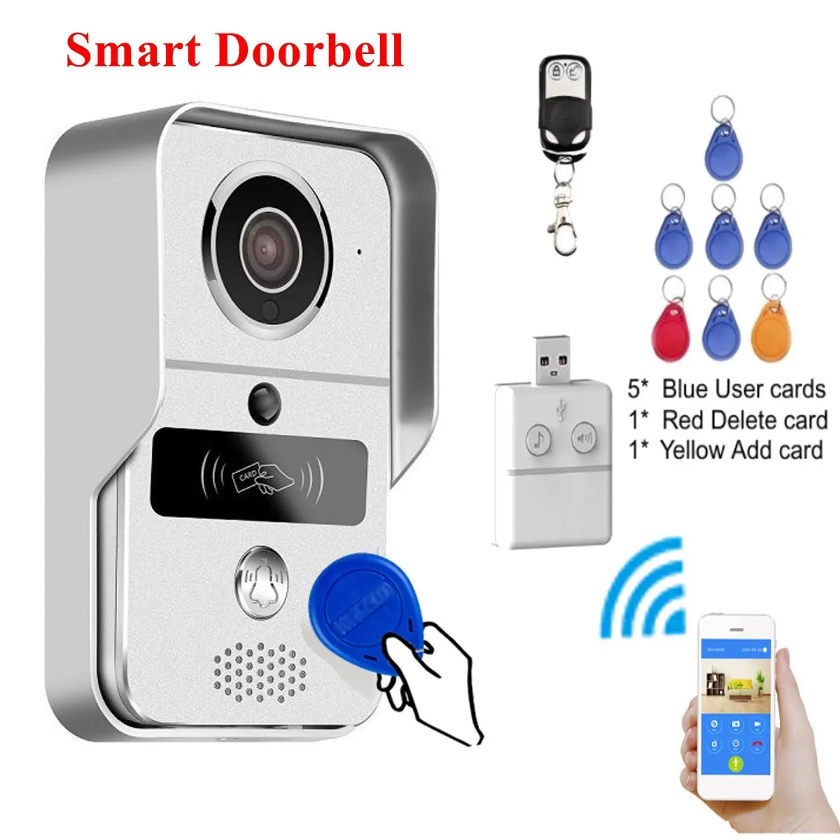 Prix NOUVEAU Safurance RFID Intelligent Sans Fil WiFi À Distance Sonnette Téléphone Compatible Vidéo Caméra Anneau de Sécurité À Domicile Porte Interphone