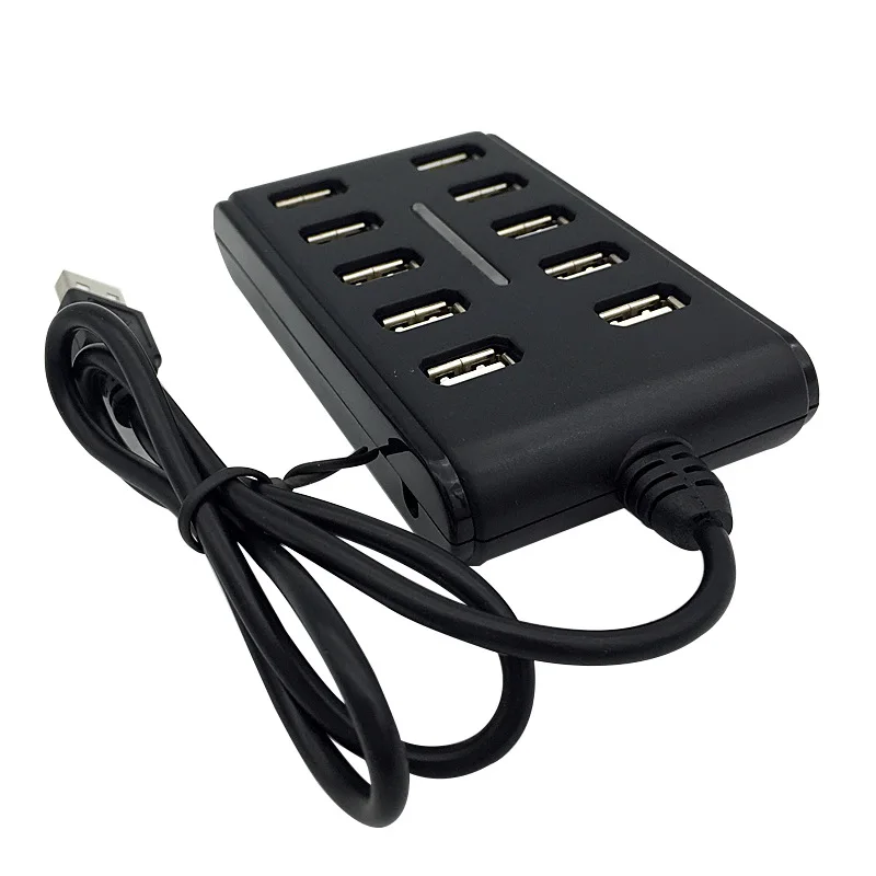 

Portable USB charger 2.0 HUB Splitter 10 Ports USB Multiple Hub High Speed 480Mbps Usb Combo for Laptop Computer mobile phone GT
