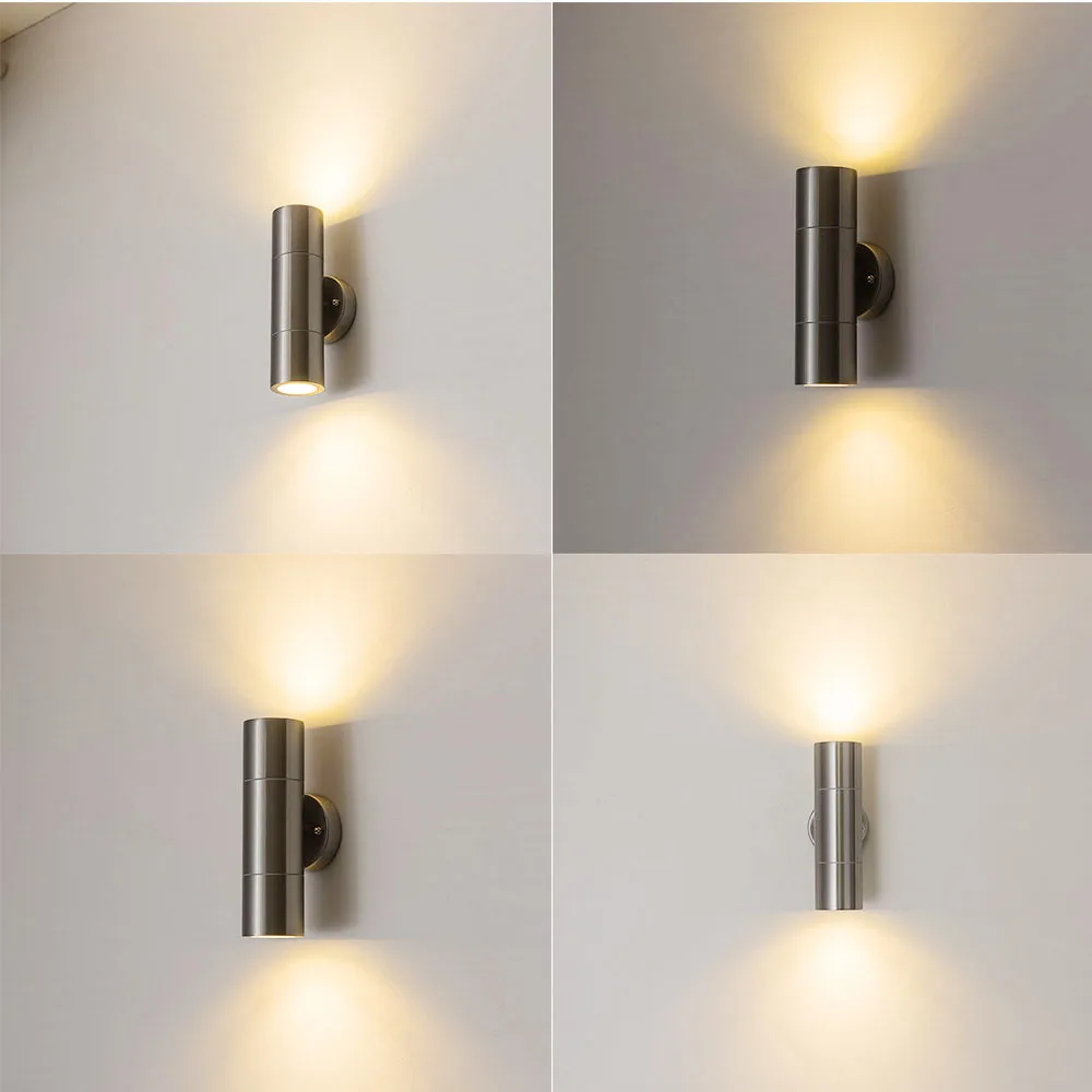 Stainless steel Porch Lights wall lamp up down bright gu10 led wall light outdoor lamps