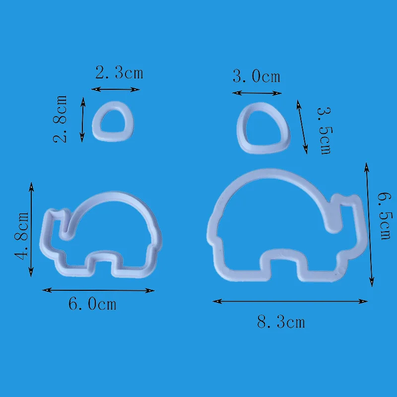 DINIWELL 4 шт. милый сахарный слон пластиковый резак Торт помадка формы жаропрочная посуда для десерта украшения инструменты креативная форма для выпечки