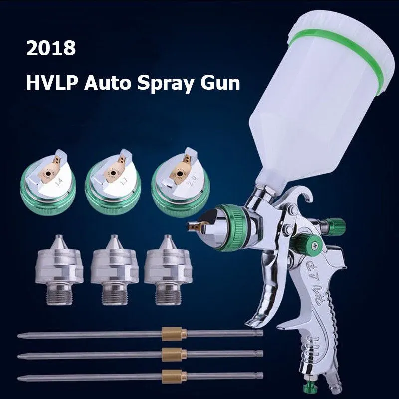 

HVLP Paint Spray Gun Set 1.4mm 1.7mm 2.0mm Steel Nozzle Cars Painting Furnitures DIY Painting Kit Car Auto Repair Tool