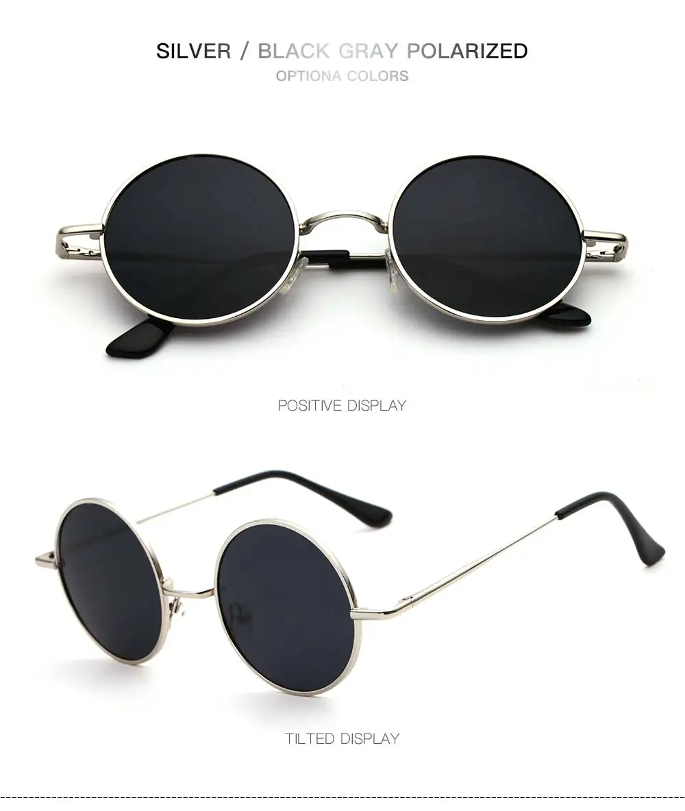 Классические мужские и женские солнечные очки из сплава с круглой оправой, ретро стильные зеркальные женские очки унисекс для вождения