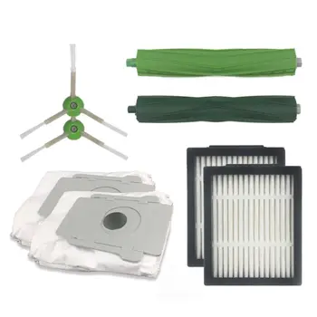 

8Pcs/SetVacuum Cleaner HEPA Filters Green Side Roller Brushes Replacements Set For iRobot Roomba i7 E5 E6