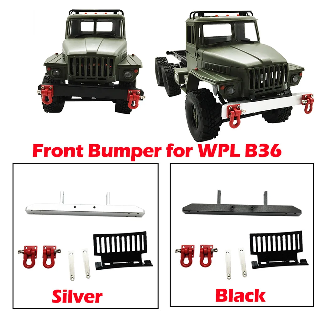 

Upgrade Metal Front Bumper Guard With Hooks for WPL 1/16 B24 B36 RC Truck Car Parts Accessories Toys for Children