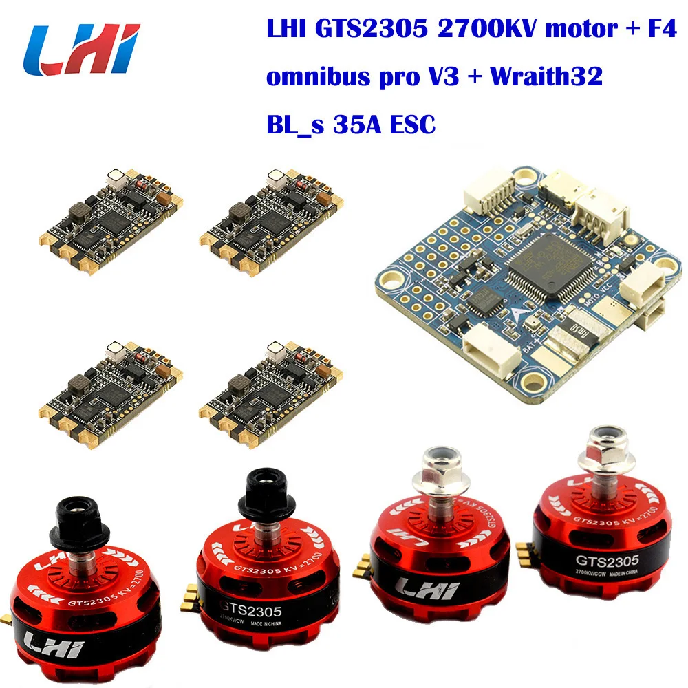 

LHI Omnibus F4/F3 Pro V3 flight control & wraith32bit 35A BLHeli_S & GTS2305 2700KVBrushless motor helicopter for FPV Quadcopter