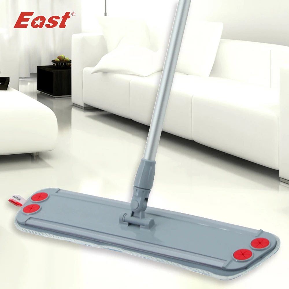 

East home floor kitchen living room cleaning tools Telescopic with microfiber cloth can clip towel Flat Dust Mop
