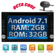 camera +Eight core 2 DIN Android 7.1 Car Stereo Radio GPS navigation support 3G, 4G wireless Bluetooth MirrorLink double cam
