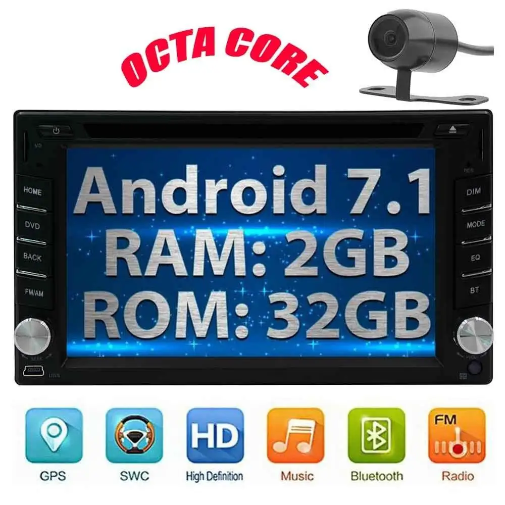 Камера + Восьмиядерный 2 DIN Android 7 1 Автомобильная стерео радио gps навигация