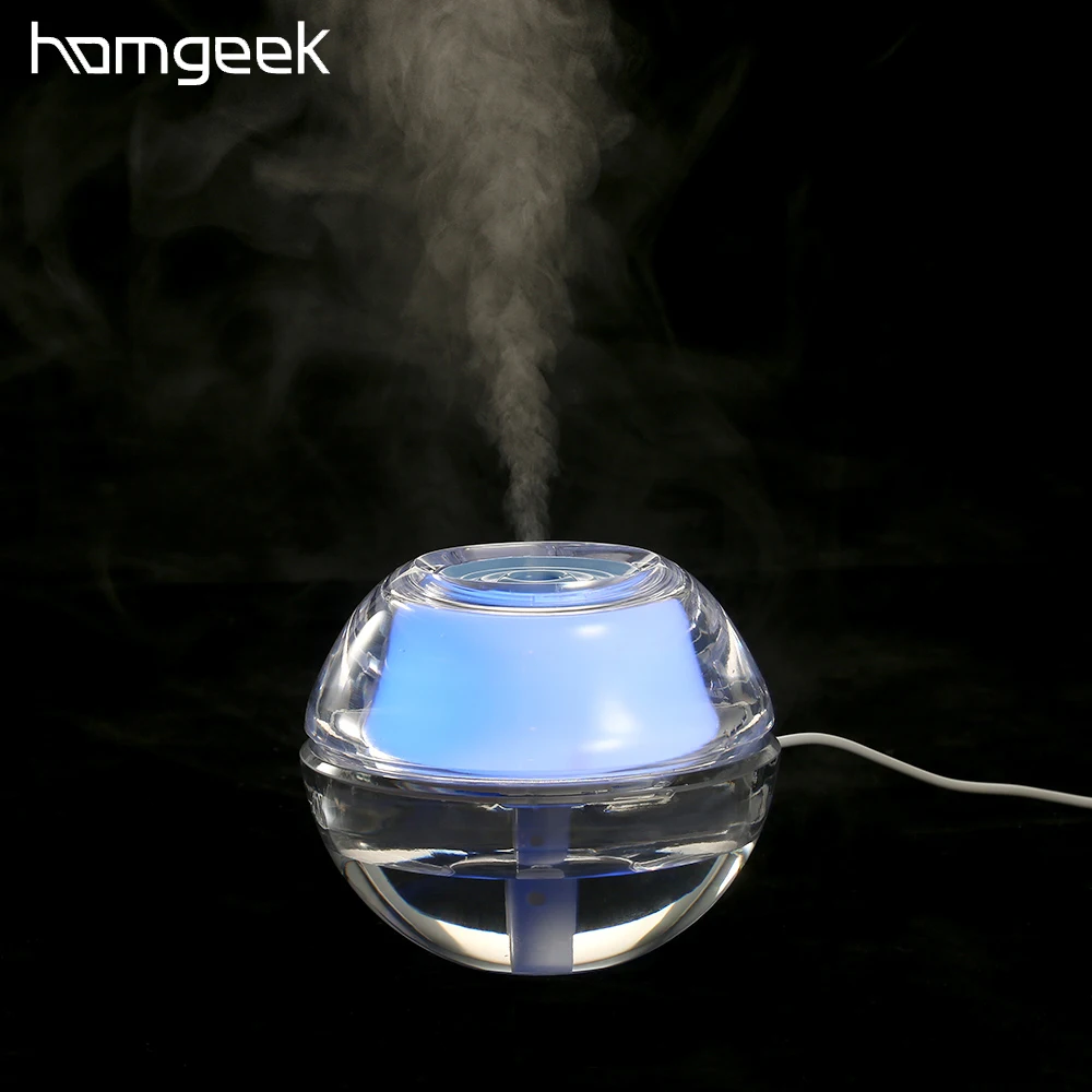

Homgeek Mini USB DC5V Ultrasonic Crystal Air Humidifier Diffuser LED Night Light Mist Maker for Home Office Car