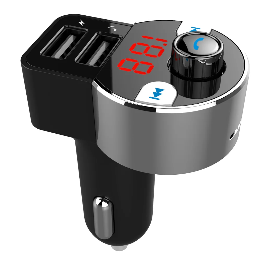 

New Fashion Wireless Bluetooth Car Kit FM Transmitte MP3 Player With LED Dual USB 4.2A TF/SD Memory Card USB LCD Car Accessories