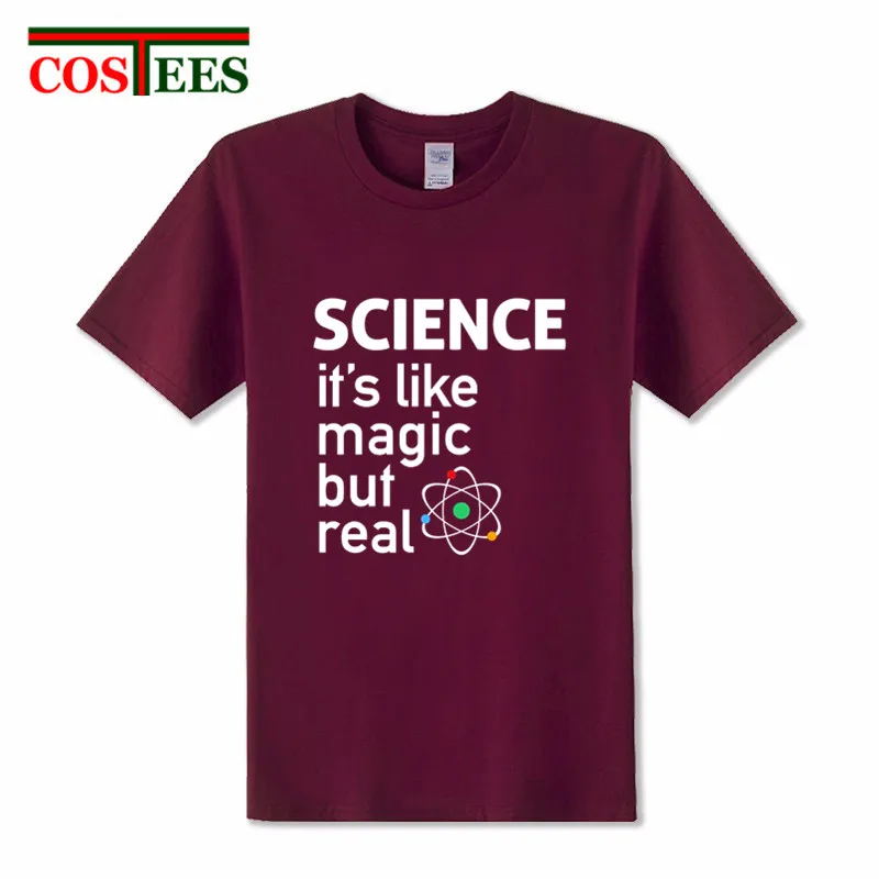 Мужская футболка высокого качества для взрослых SCIENCE It's Like Magic But Real homme Big bang theory