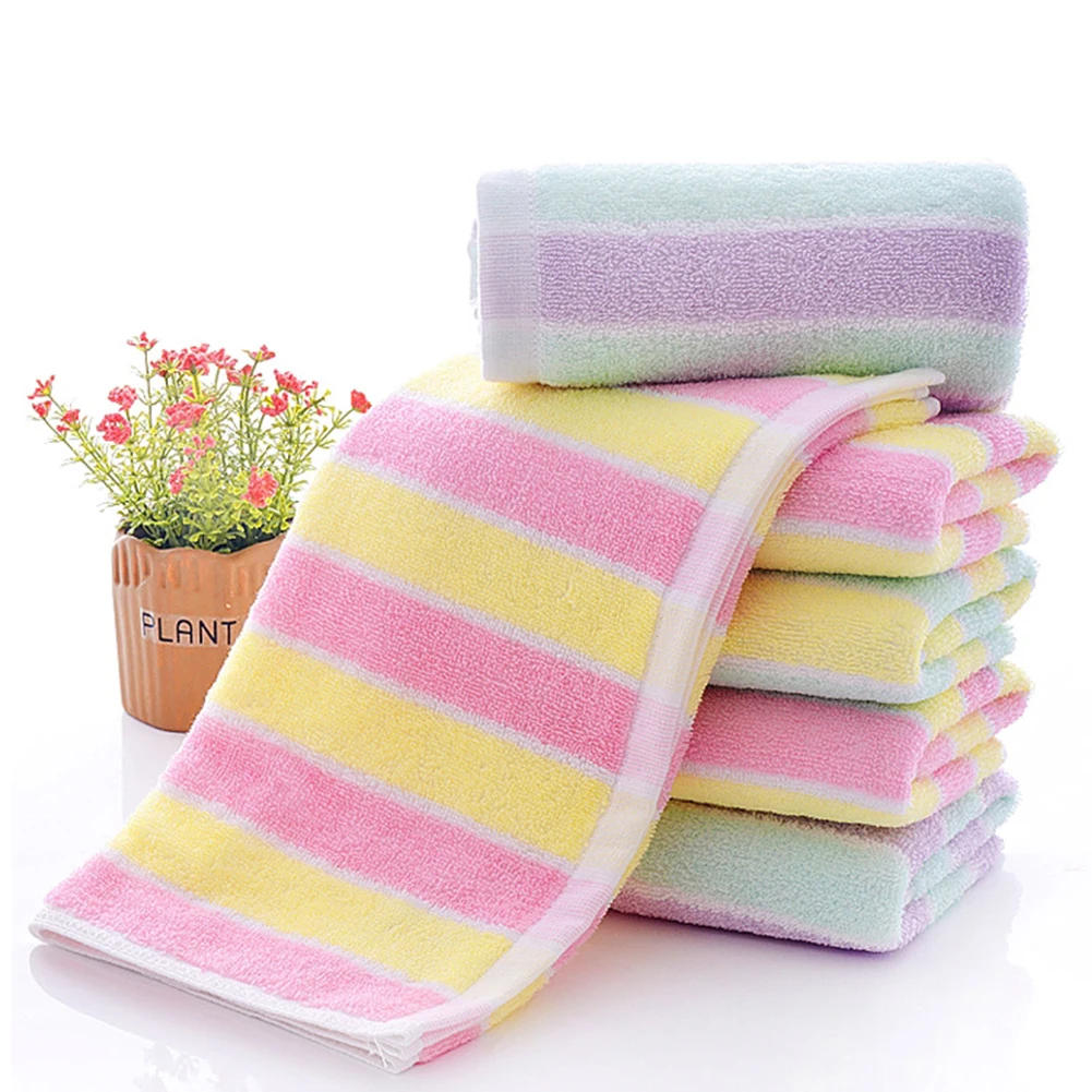 

Fashion Stripe Cotton Towel Thick Soft Water Absorption Bath Face Washcloth