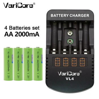 

VariCore AA 2000mah 1.2V NiMH batteries for robotic remote control toys medical equipment A products+VariCore VL4 Charger