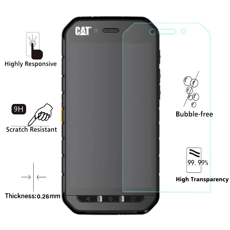 2.5D закаленное Стекло для Caterpillar Cat S41 с уровнем твердости 9 H Высокое качество взрывостойкая защитная пленка Экран протектор для S41 Dual SIM