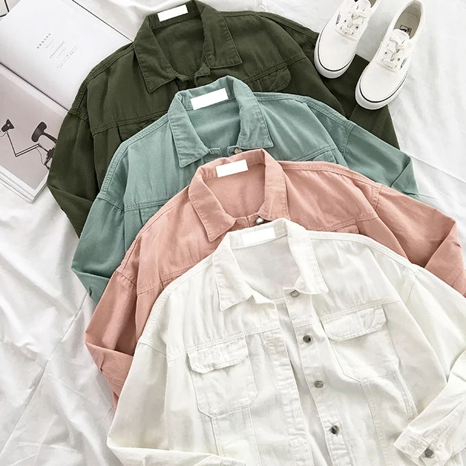 

Spring Denim Jacket Women Boyfriend Jean Coat Streetwear Harajuku Vintage Candy Jackets Autumn Casual Outerwear