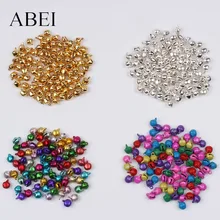 Mini cloche multicolore or argent 6mm, 200 pièces/lot, cloches de noël, perles amples, DIY, cloche faite à la main, accessoires d'artisanat