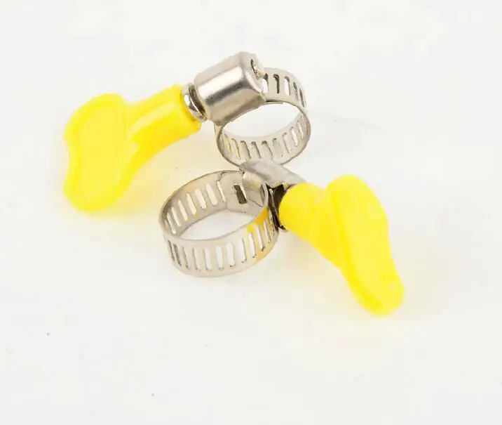 High Quality 6 pieces lot Stainless Steel butterfly Hose Clamp Homebrew Pipe Clamp Fit 16mm O