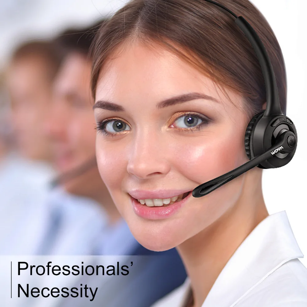 Mpow Pro Headphone Updated MBH15 Over Head Wireless Bluetooth Headset With Mic For Trucker Driver Call Center Office Cell Phone