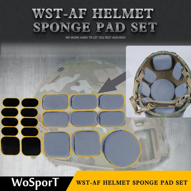 

WoSporT Tactical Accessory Sponge Pad Set of Helmets DIY Outdoor Airsoft Paintball Hunting Army Military CS Helmet spare part