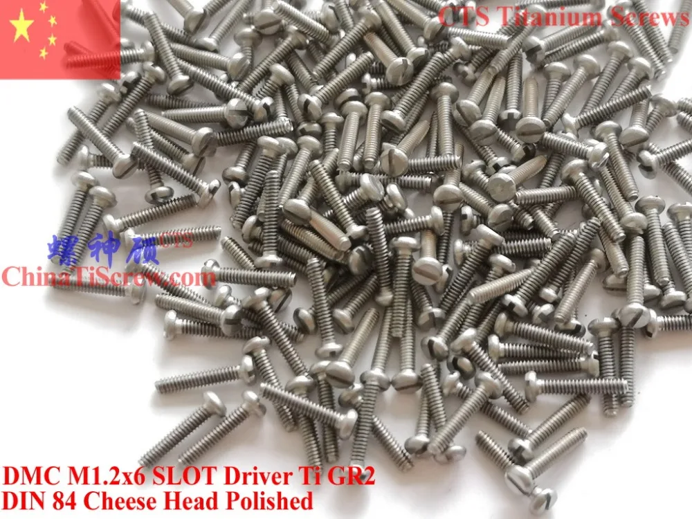 Titanium screw M1.2x6 DIN 84 Cheese Head Slotted Driver 50 pcsin
