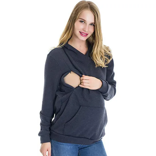 Autumn Winter Warm Nursing Maternity Hoodies For Pregnant Women