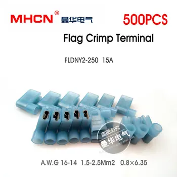 

A.W.G16-14 FLDNY2-250 crimp Terminal Flag Insulated Connector 500PCS/Set