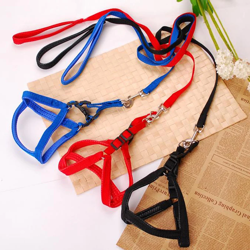 Wholesale 3 Colors Pet Collar Leashes Harness Set Pet Leash Dog