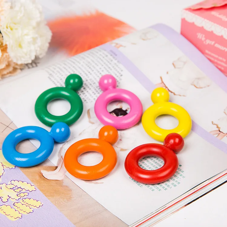 Корейская версия taste 6 цветов кольцо игрушка Дети нетоксичный карандаш головоломка образовательные съедобные палец рисунок художественные принадлежности восковой мелок