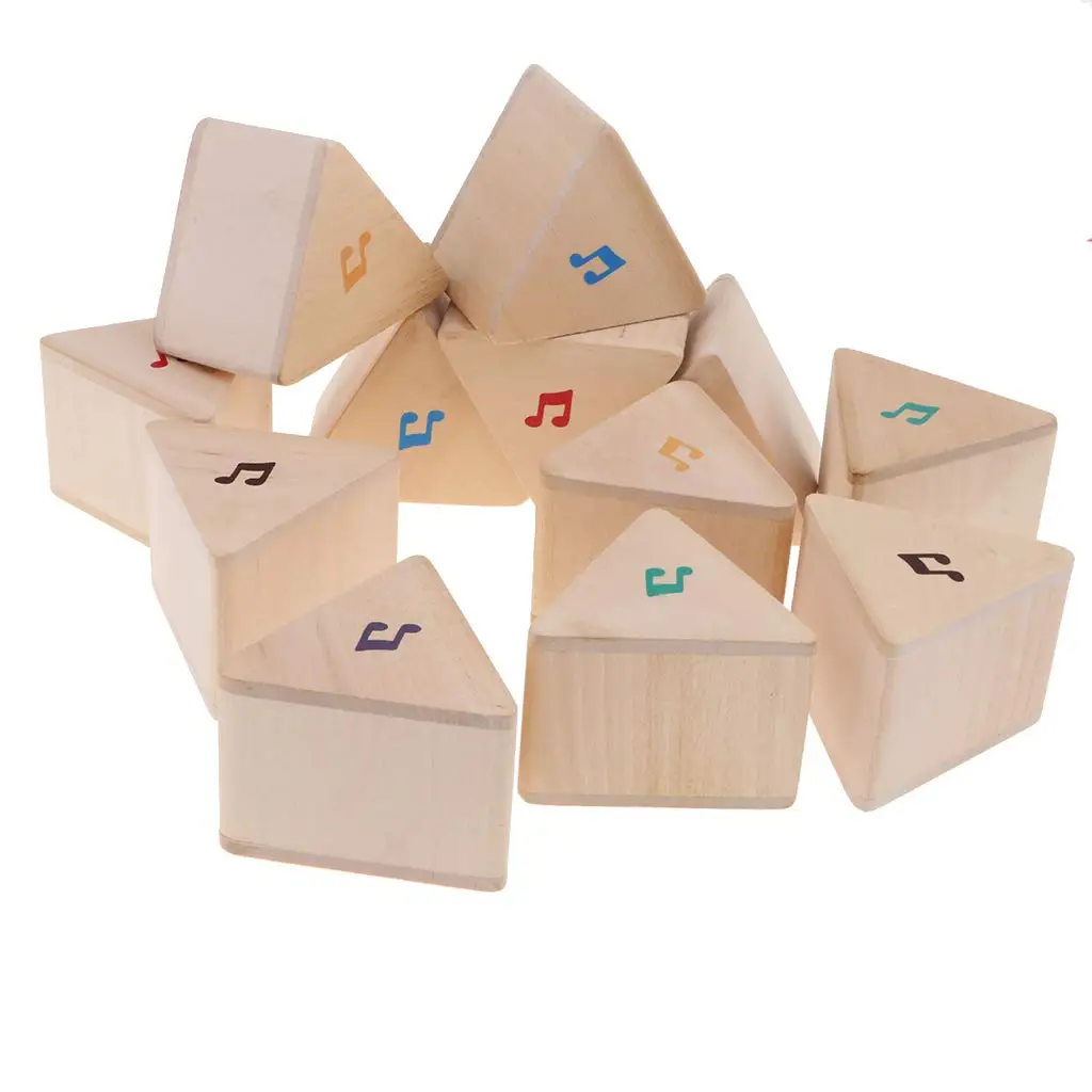 Wooden Triangular Sound Blocks Memory Kids Montessori Educational Toy 
