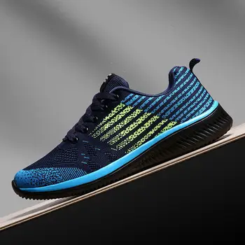 

Men Casual Shoes Summer Breathable Mesh Man Sneakers Lace-up Trainers Comfortable Autumn Male Flat vulcanized shoes