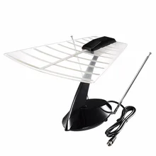 Pictek Amplified Interior Antena HDTV 60 Millas EE. UU. Plug TV Antena para FM/VHF/UHF w/Built-In amplificador, Cable coaxial, Oreja de conejo