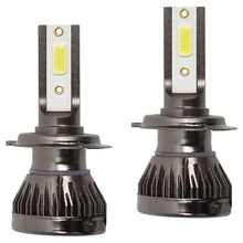 Buy 2Pcs/set Mini H7 LED Light Headlight IP65 4000LM Waterproof Bulbs Headlamps Universal Auto Vehicle LED Lamps Free Shipping