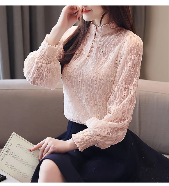 Pink lace top long sleeve Clearance