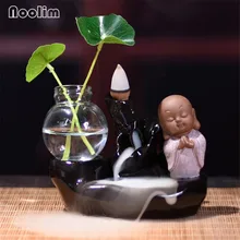 Керамическая маленькая Будда курильница для благовоний горелка креативный водопад печь для ароматерапии курильница с гидропонным растением стеклянная ваза