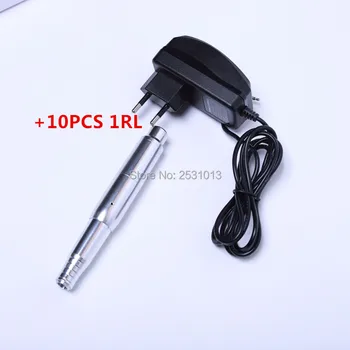 

Professional Permanent Makeup Machine with 10pcs 1RL Good Quality Eyebrow permanent Makeup Tattoo Pen Machine have US plug