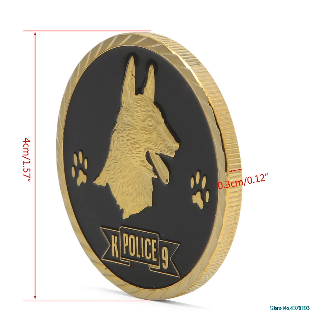 Полицейская собака памятная монета цинковый сплав памятная монета коллекция без валюты монеты подарок