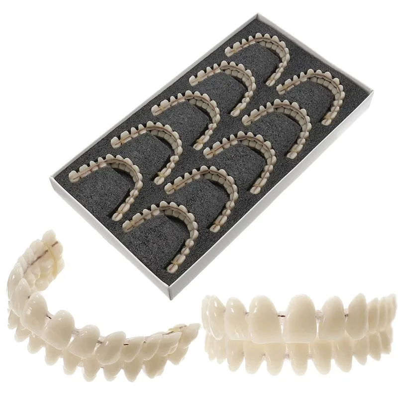 superior e inferior ferramenta de material 10 Grupo e box 28 pçs e Grupo resina dentes dentadura sombra a2 fabricados dentição preformed oral care artificial 6 Clareamento dos dentes