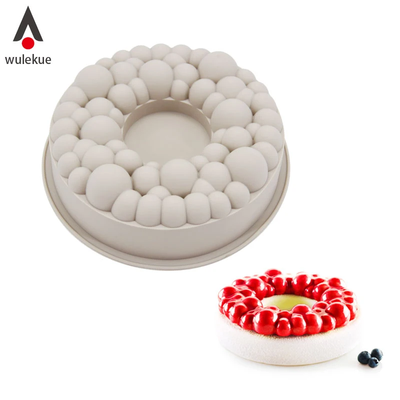 

Wulekue Silicone Cake Mold Cherry BUBBLE CROWN Shape Mold Chocolate Mousse Mould Baking Decorating Tools Bakeware Accessories