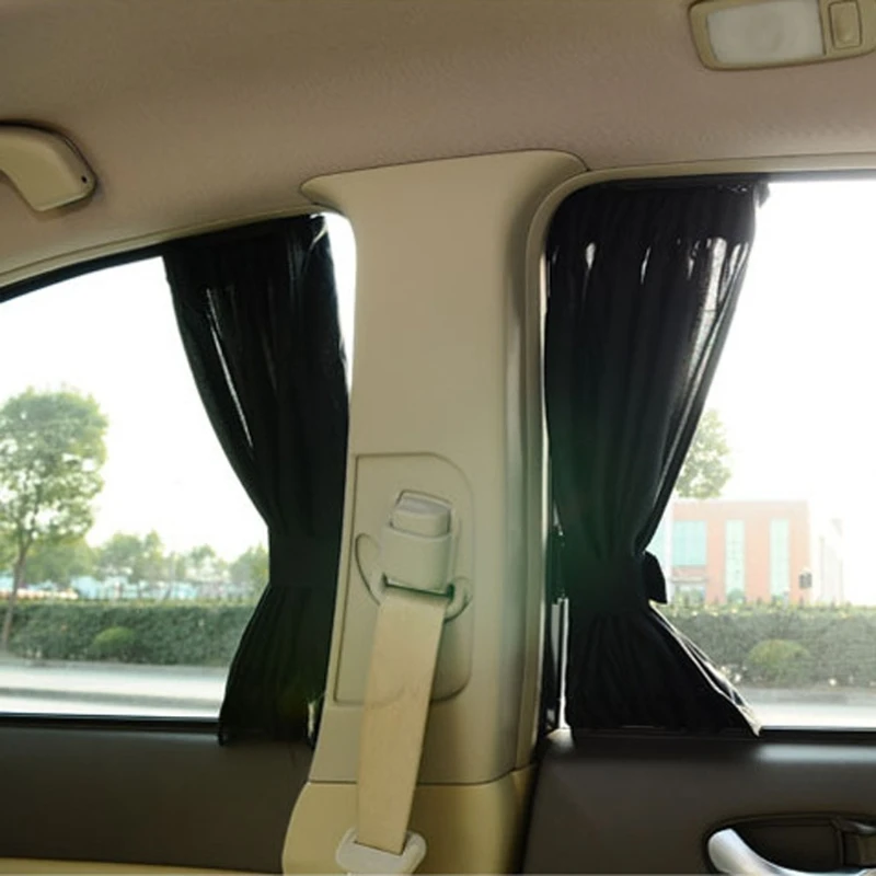1 Set Mesh Interlock VIP Style Car Window Curtain Sunshade Visor 4 Size 3 Colors 