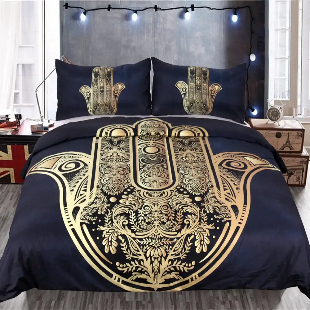 Ensemble De Literie Motif Boho Mandala Design Dore Dieu Indien Ganesha Housse De Couette Indien Aliexpress