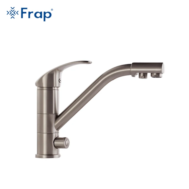 Cheap Frap High-end Brass Body Nickel Brushed Kitchen faucet sink Mixer tap 360 degree rotation Water purification features F4321-5