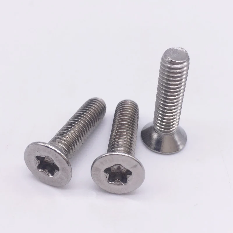 M4 M5 Screw Torx 5 Star Machine Screws Flat Head Stainless Steel Silver